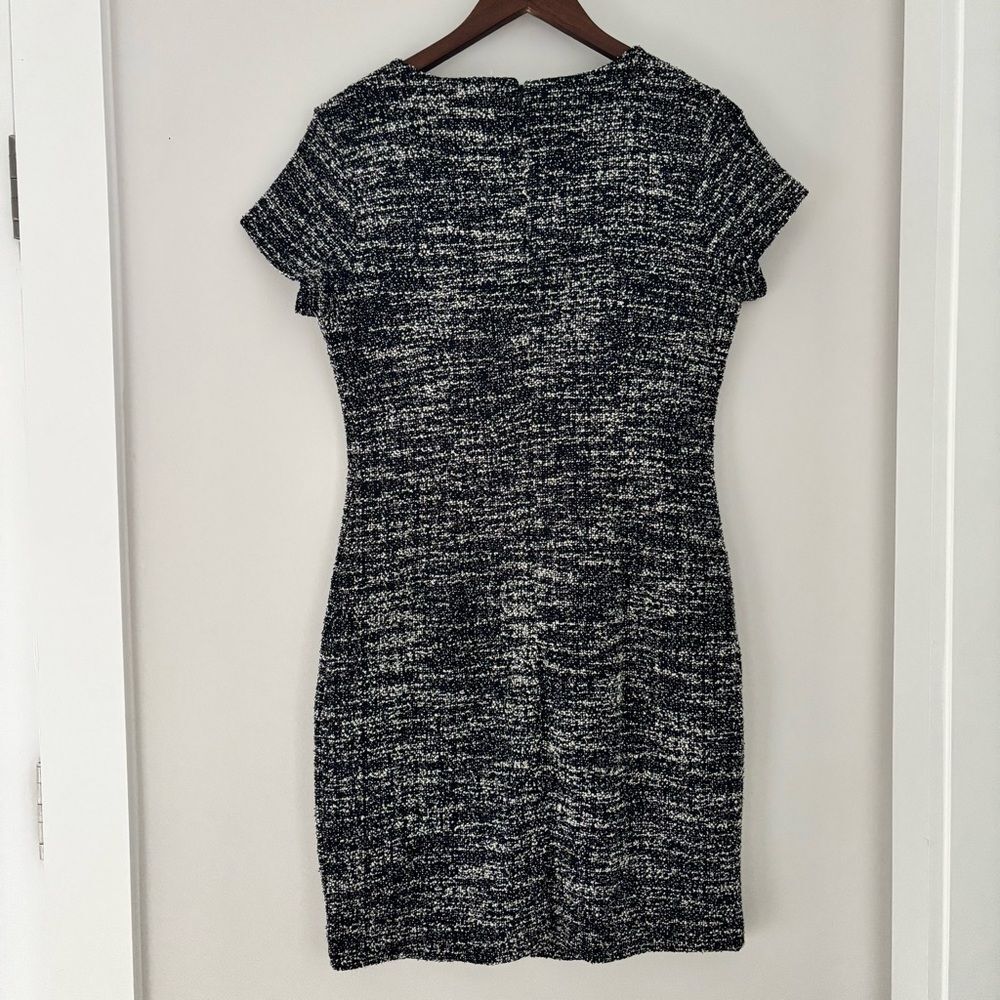 Banana Republic Black White Tweed Sheath Dress Size 6 Cap Sleeve Workwear - Picture 6 of 6
